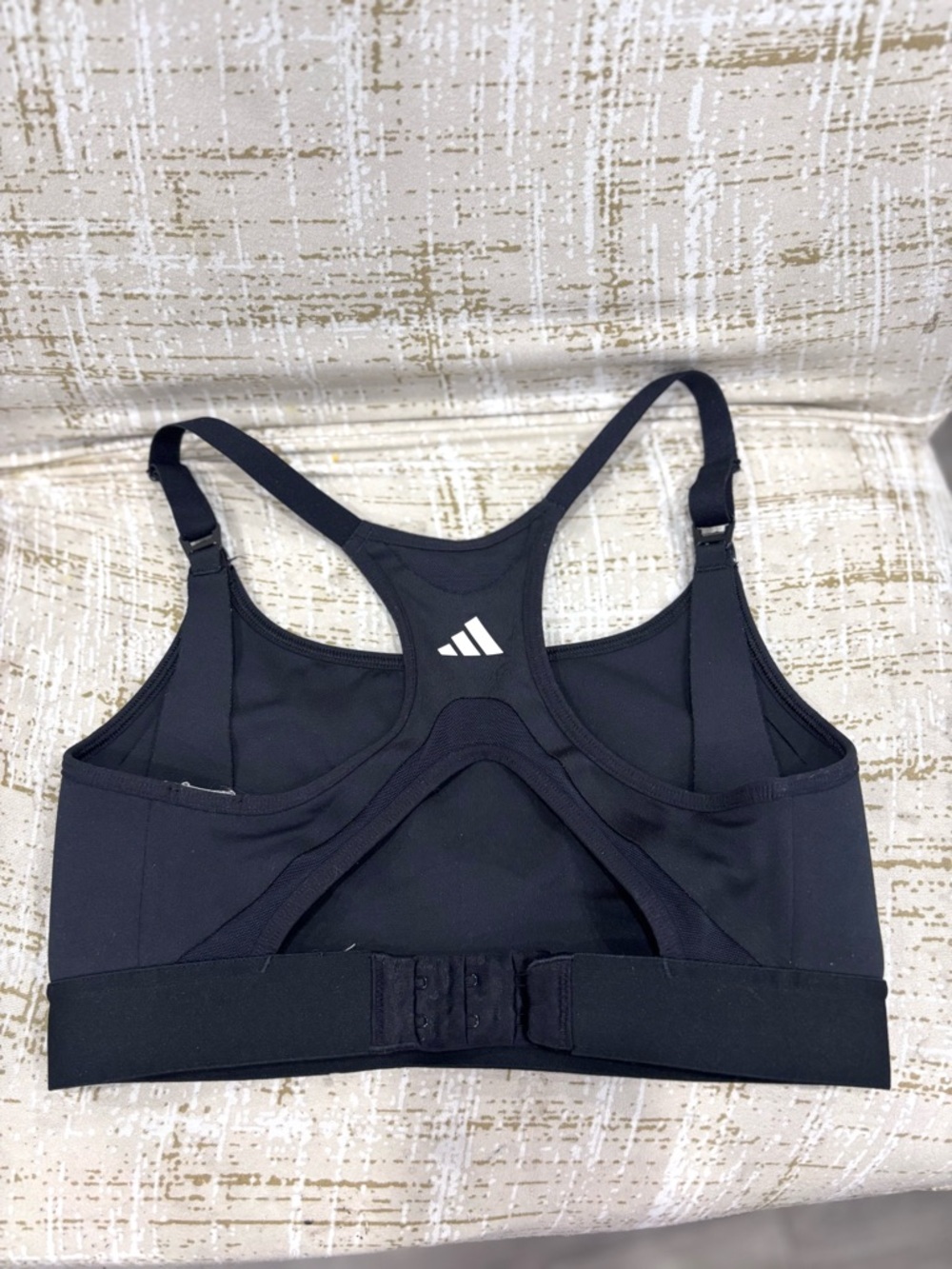 adidas Black Racerback Adjustable-Strap Sports Bra
